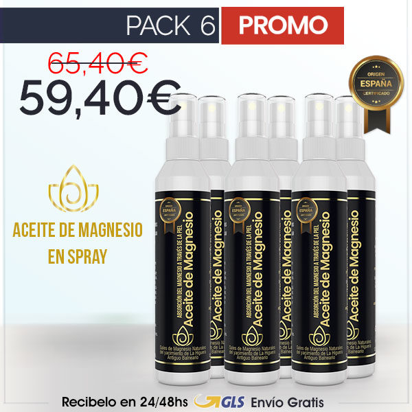 Aceite de Magnesio Natural en Spray – Absorción del Magnesio a través de la piel. Un método eficaz de remineralización. Sales de Magnesio Natural - Origen Certificado España.