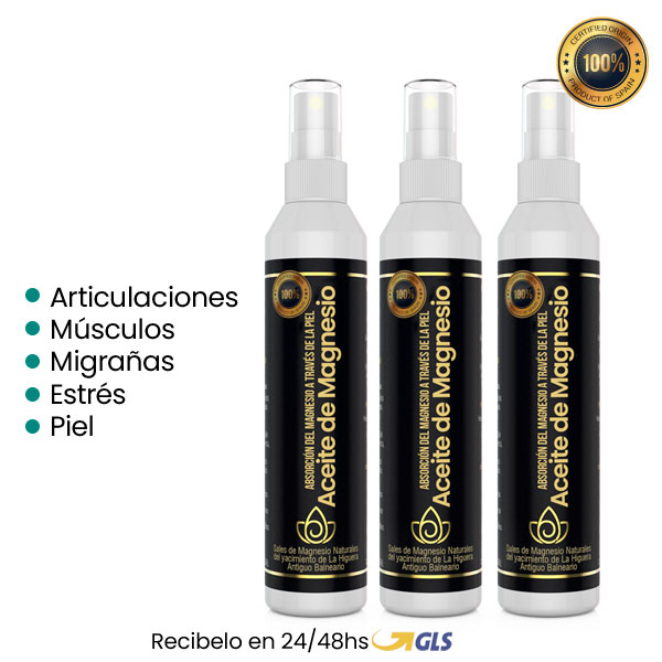 Aceite de Magnesio Natural en Spray - Pack 3