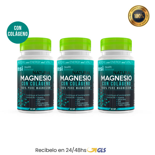 MSI Bienestar. Magnesio Natural con Colágeno. Promo Pack 3 meses